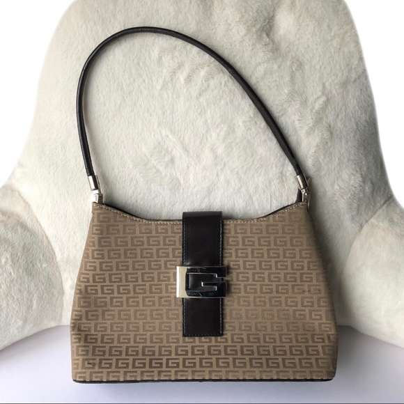 GUESS monogram brown shoulder bag - Picture 2 of 5